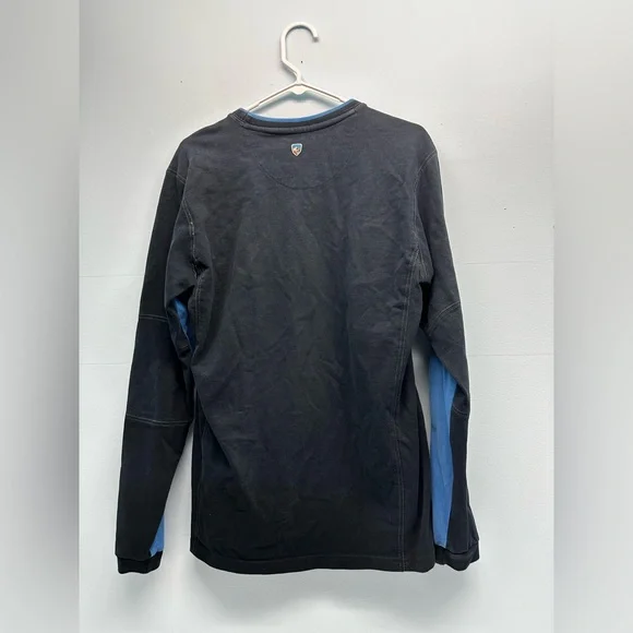 Men’s Khul Blue Long Sleeve Crew Neck Pullover Lightweight Sweatshirt Medium - Picture 2 of 3